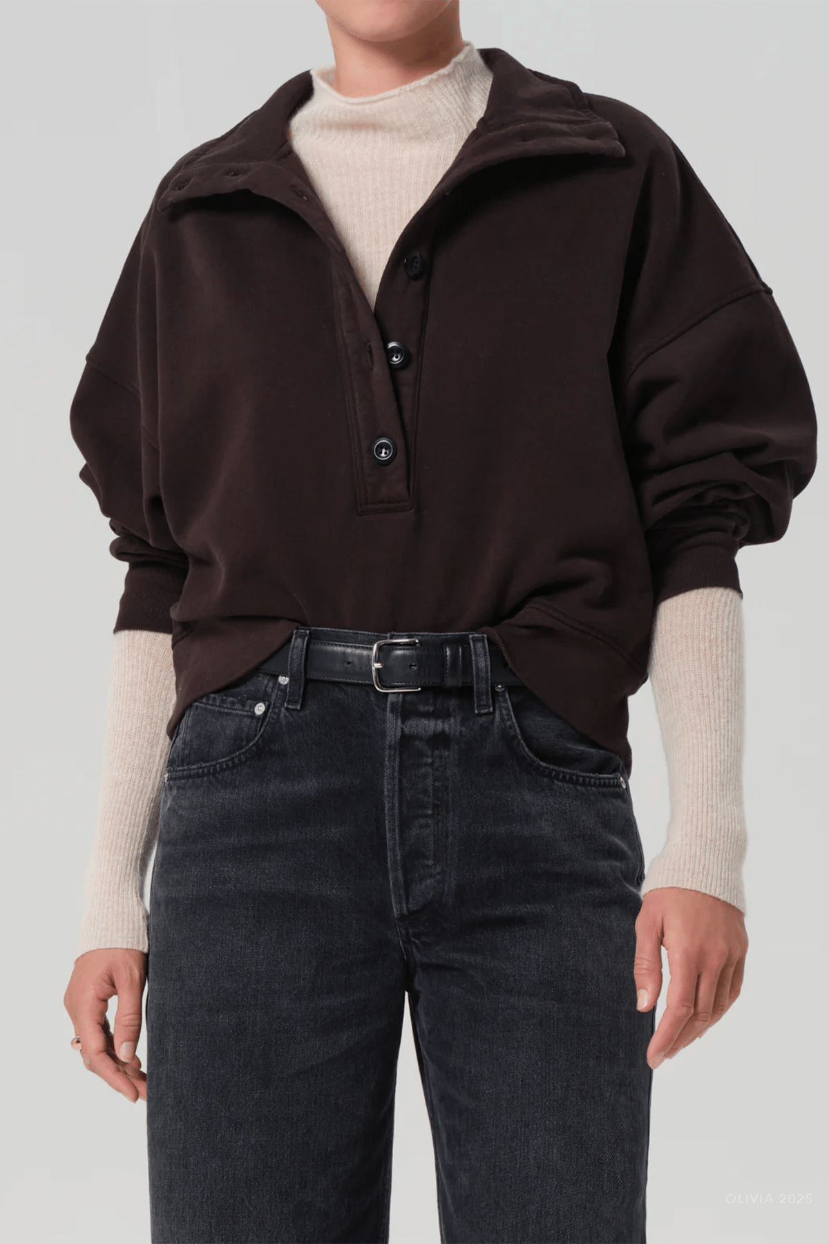 Mirelle Funnel Neck in Chocolate - shop - olivia.com