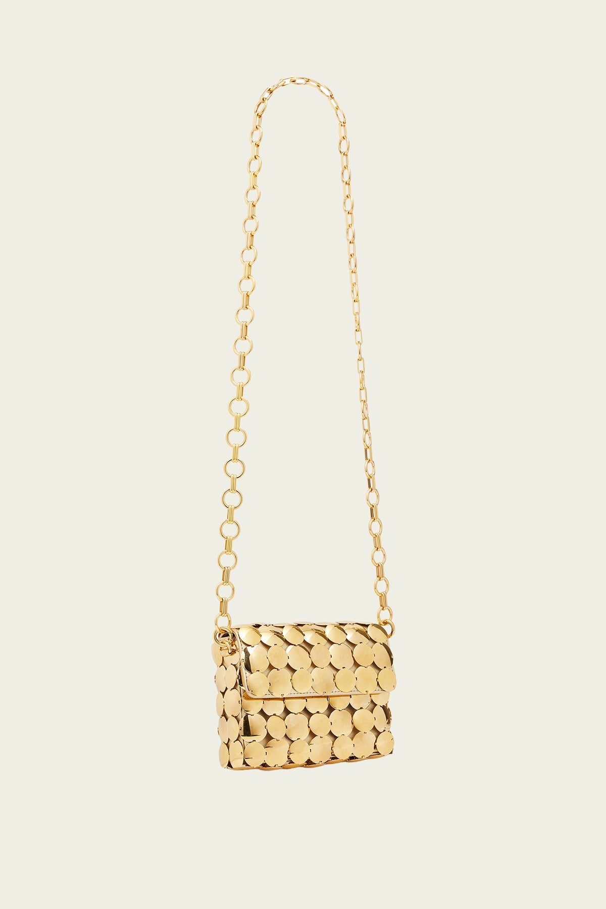 Mirror Embellished Shoulder Bag in Gold - shop-olivia.com