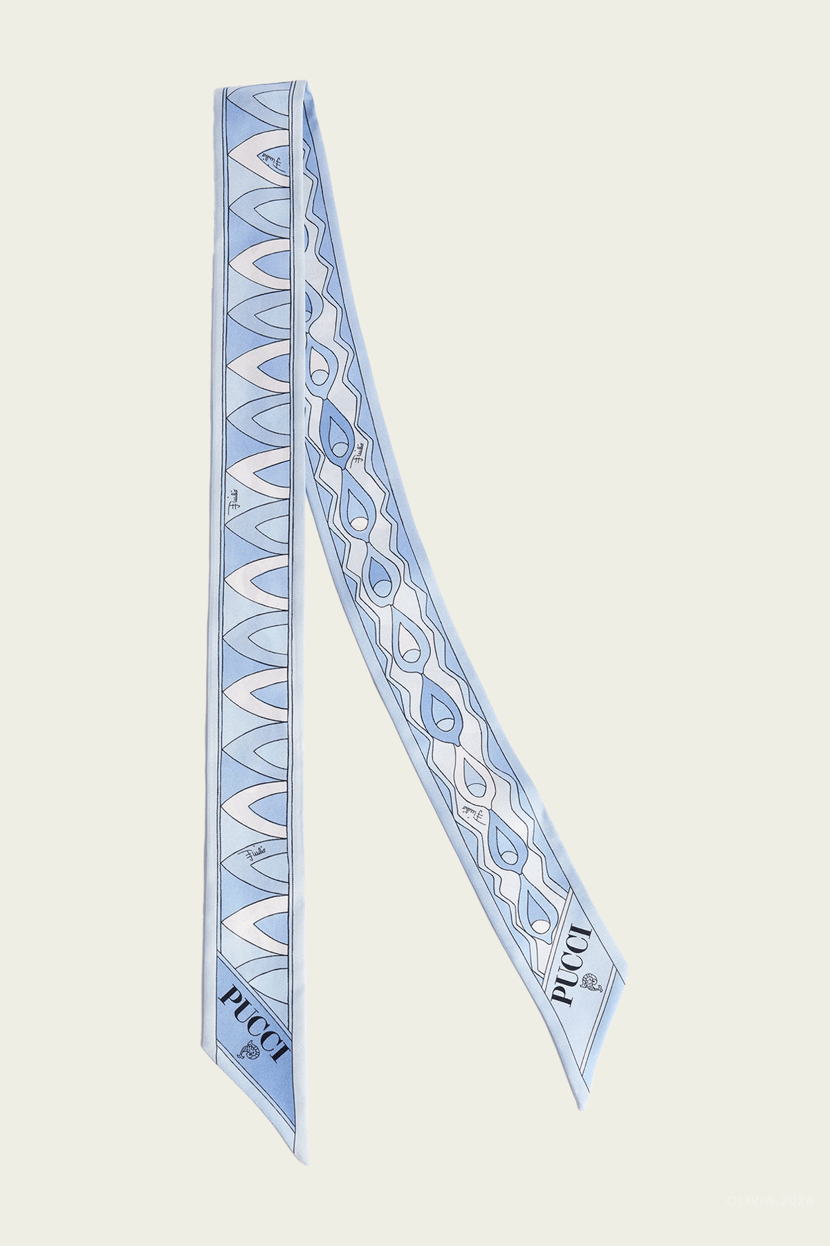 Mixed - Print Silk Twill Scarf in Pale Blue - shop - olivia.com