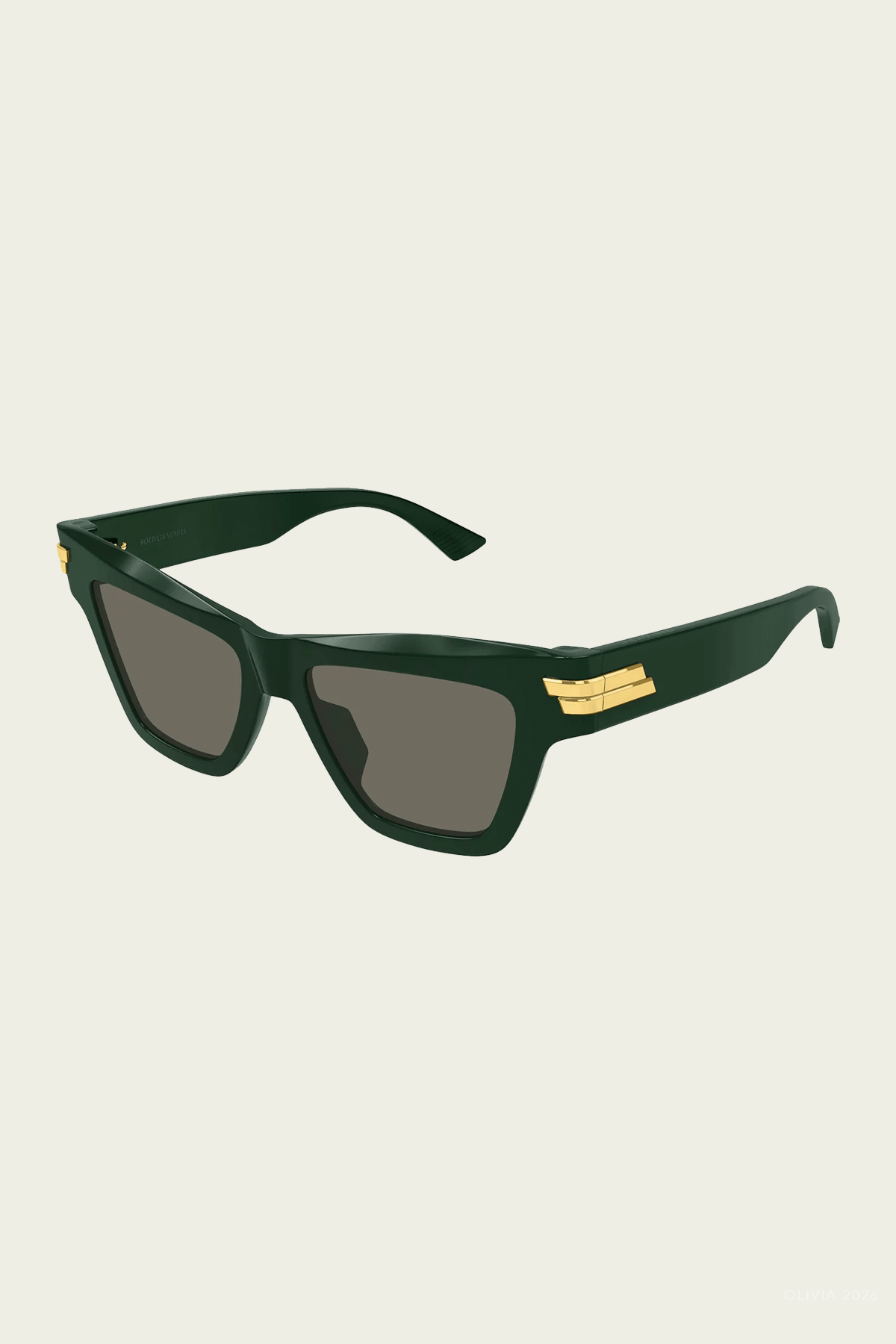 Modern Cat-Eye Sunglasses in Dark Green - shop-olivia.com