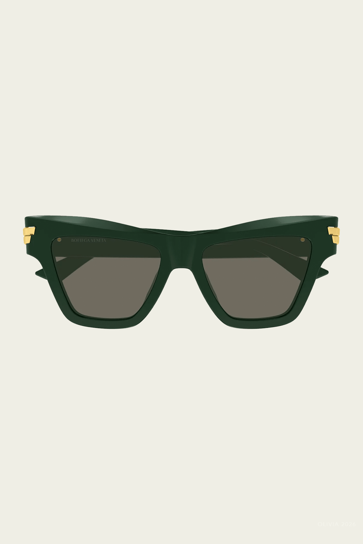 Modern Cat-Eye Sunglasses in Dark Green - shop-olivia.com