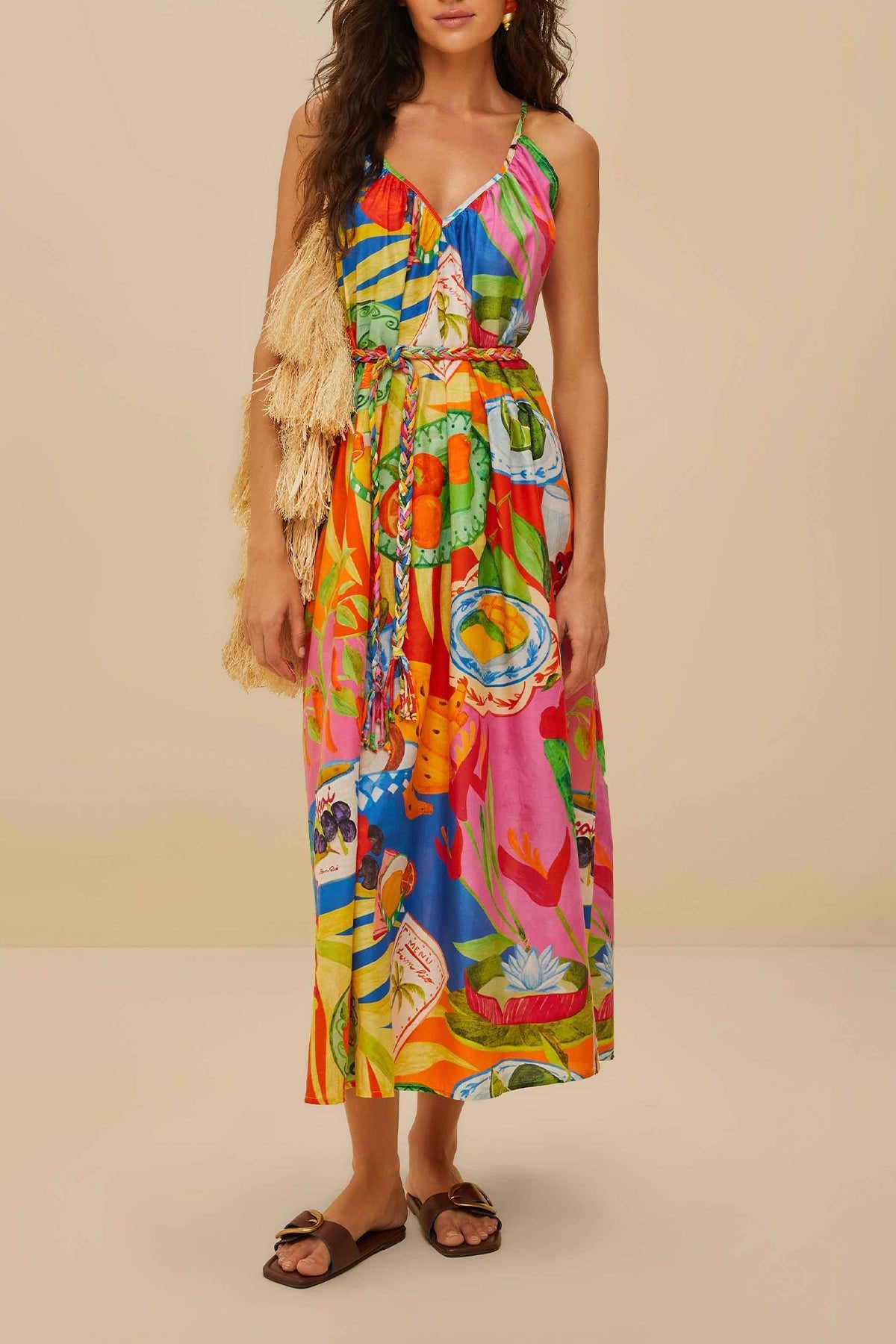 Multicolor Summer Picnic Midi Dress - shop - olivia.com