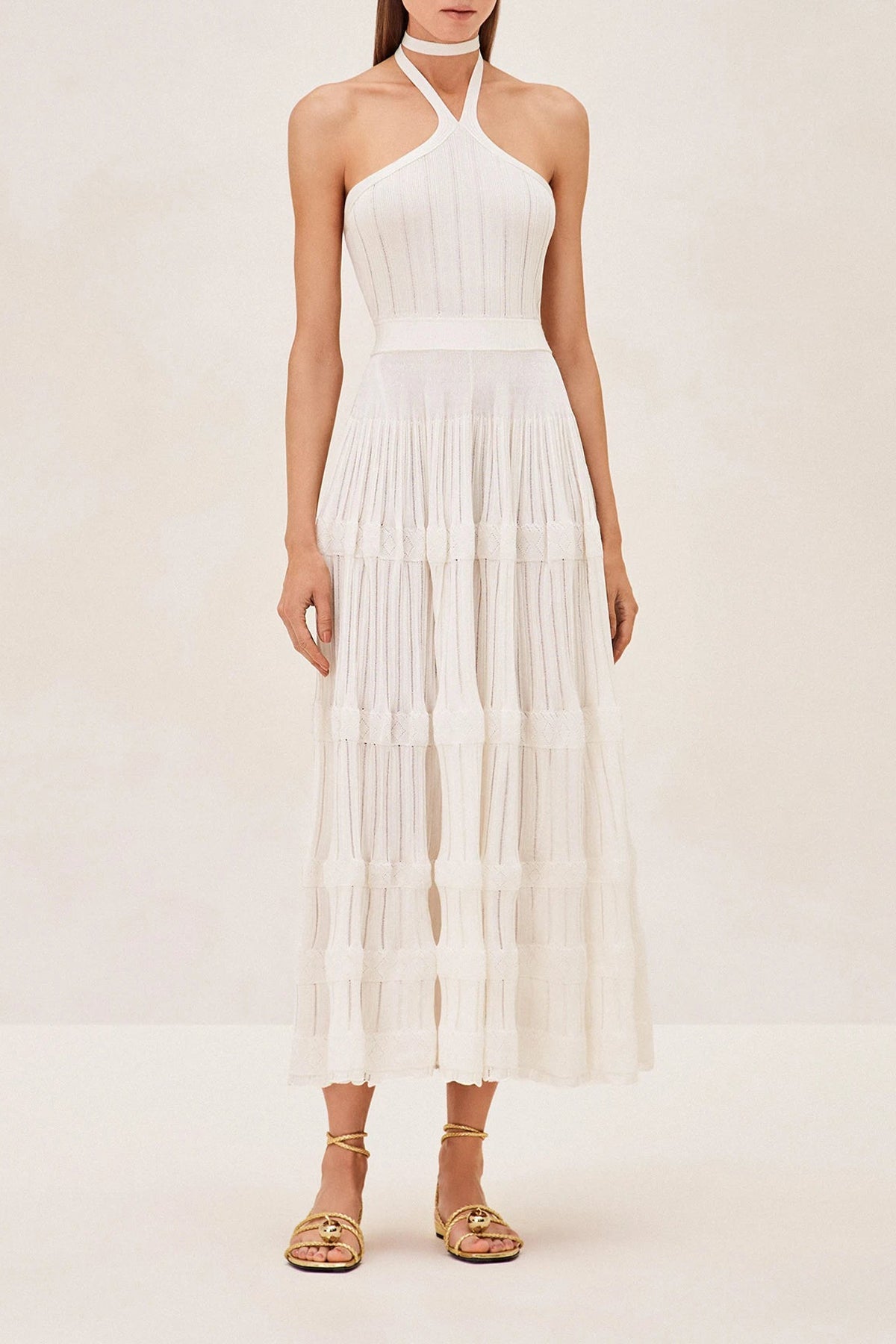 Myla Midi Dress in White - shop-olivia.com