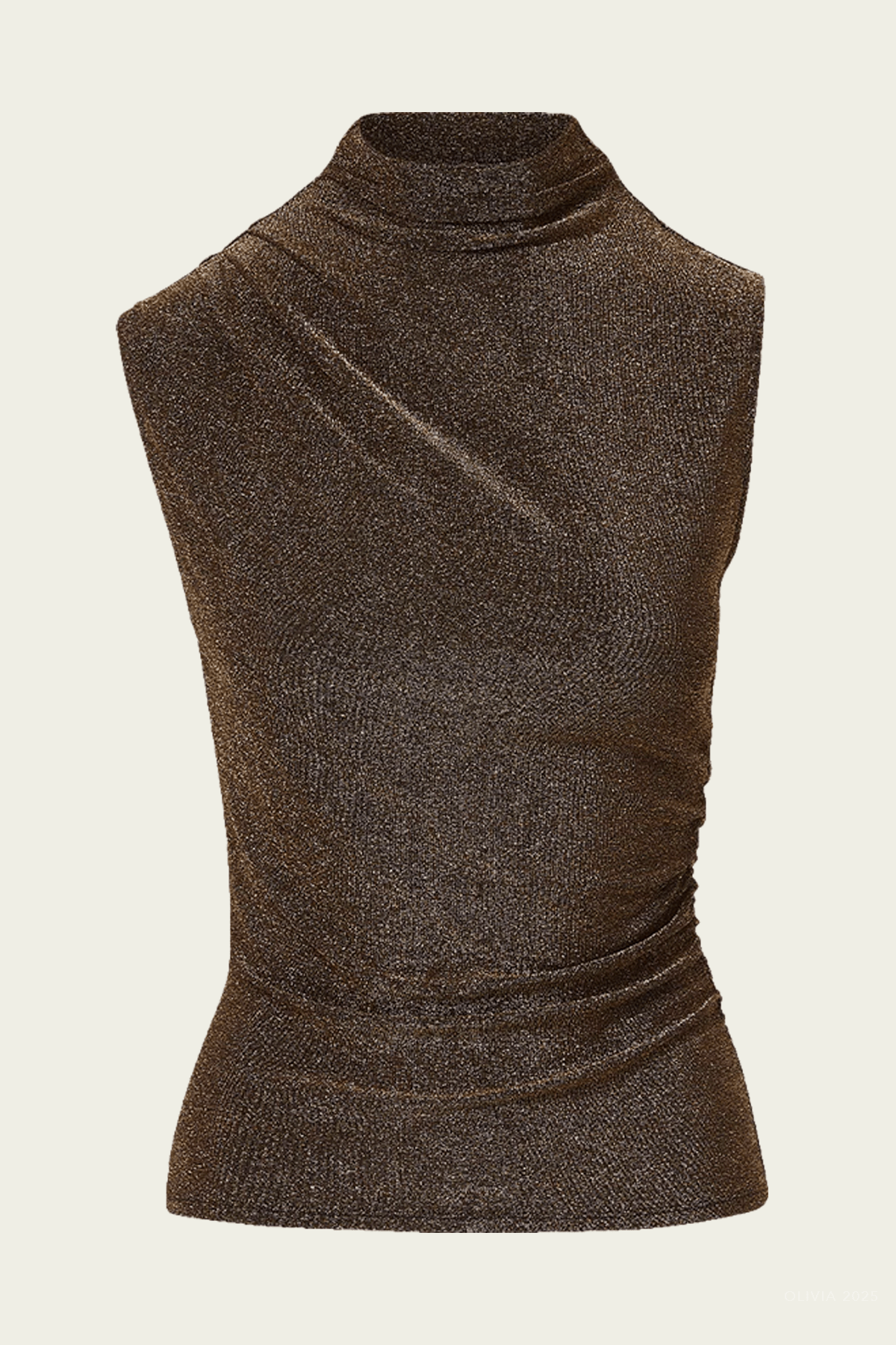 Mylie Mock - Neck Tank Top in Gold - shop - olivia.com