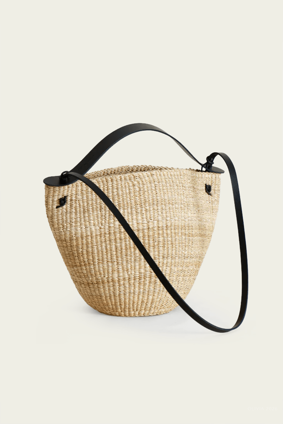 N.42 Bell Medium Bag in Natural Black - shop-olivia.com