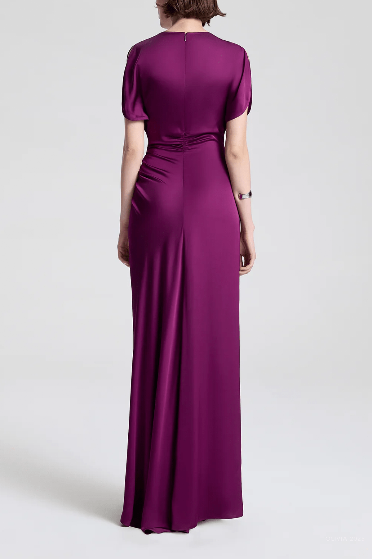 Nadia Satin Gown in Jewel - shop - olivia.com