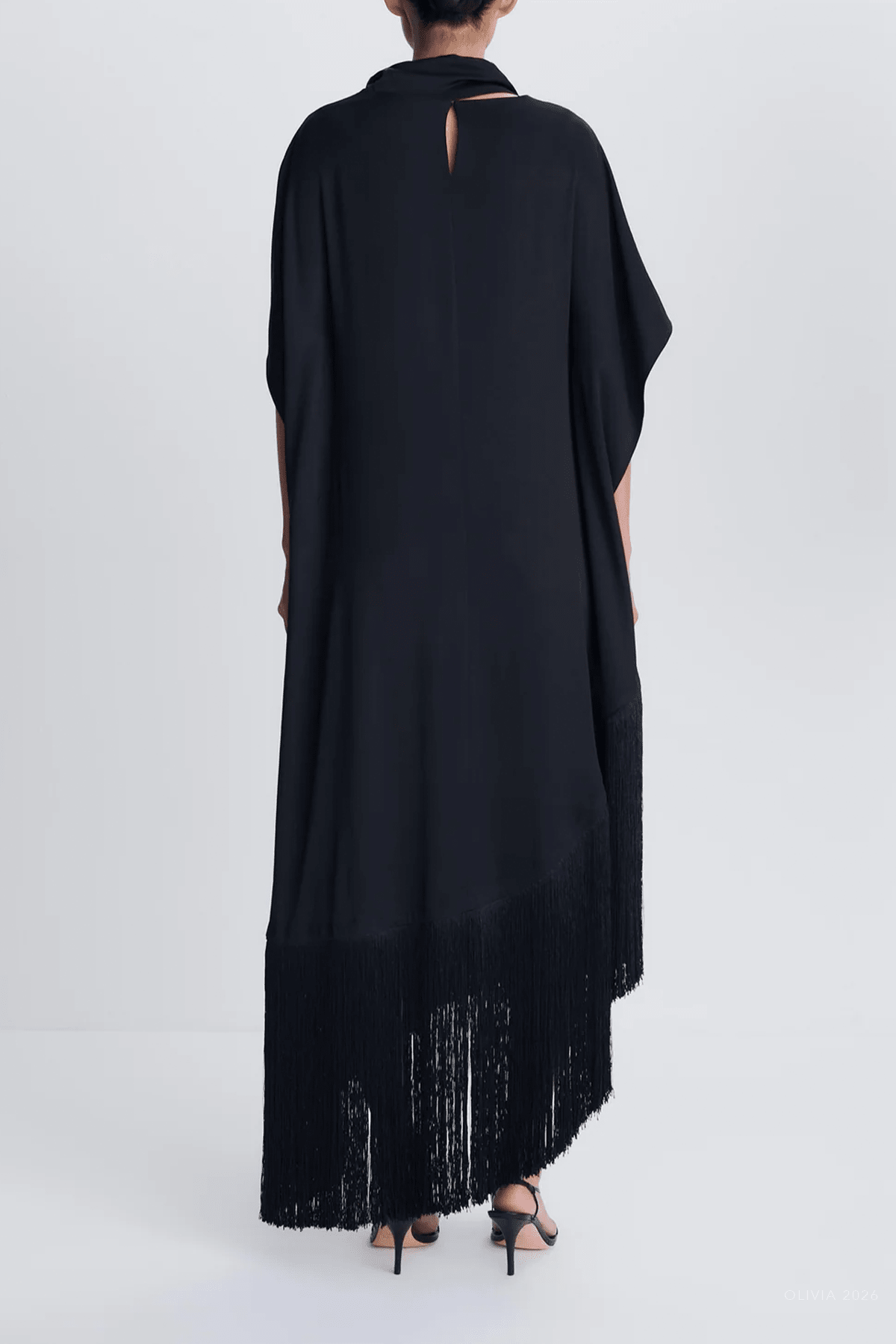 Nadine Satin Midi Dress in Black - shop-olivia.com