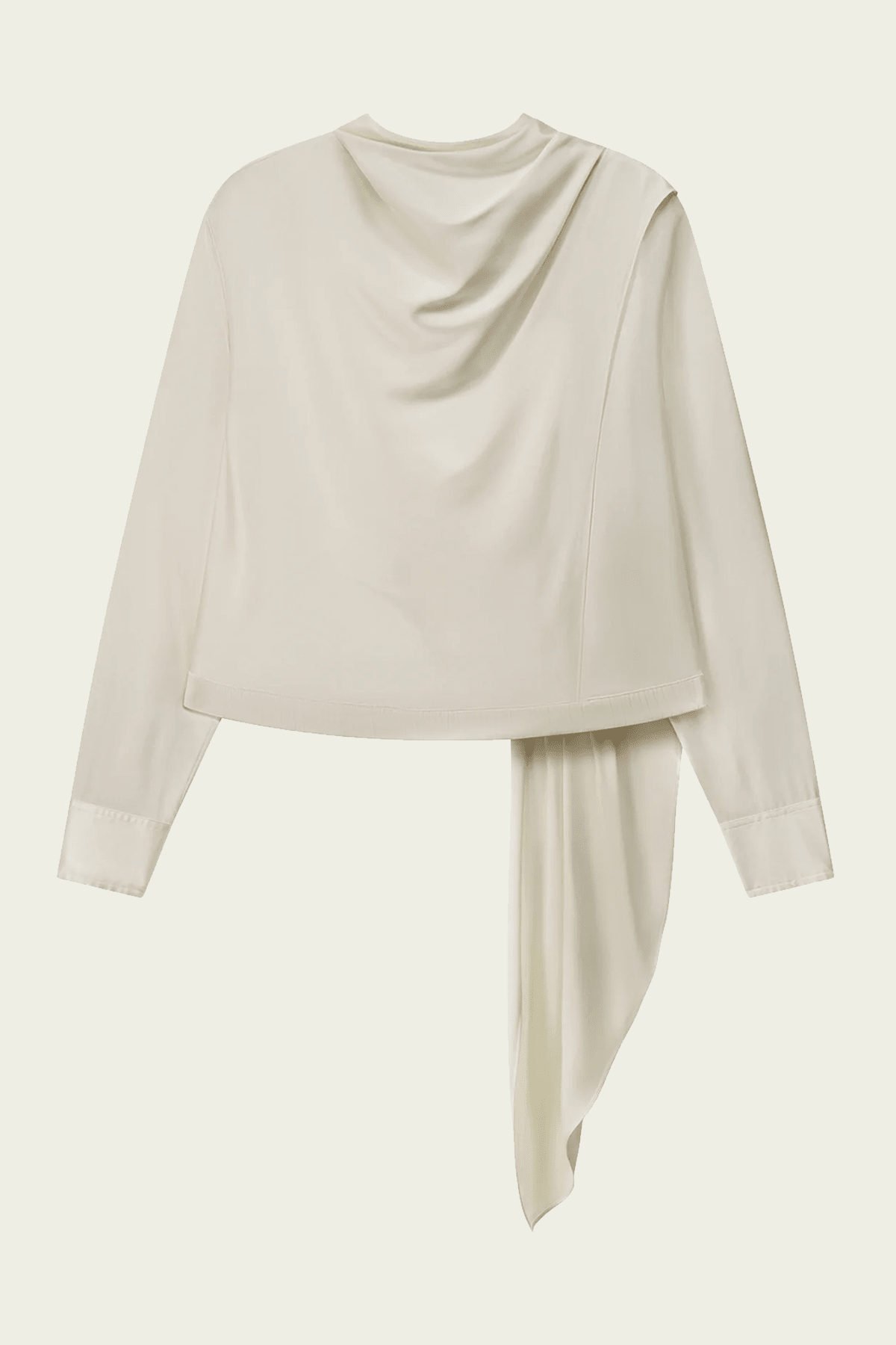 Nadine Silk Draped Top in Off-White - shop-olivia.com