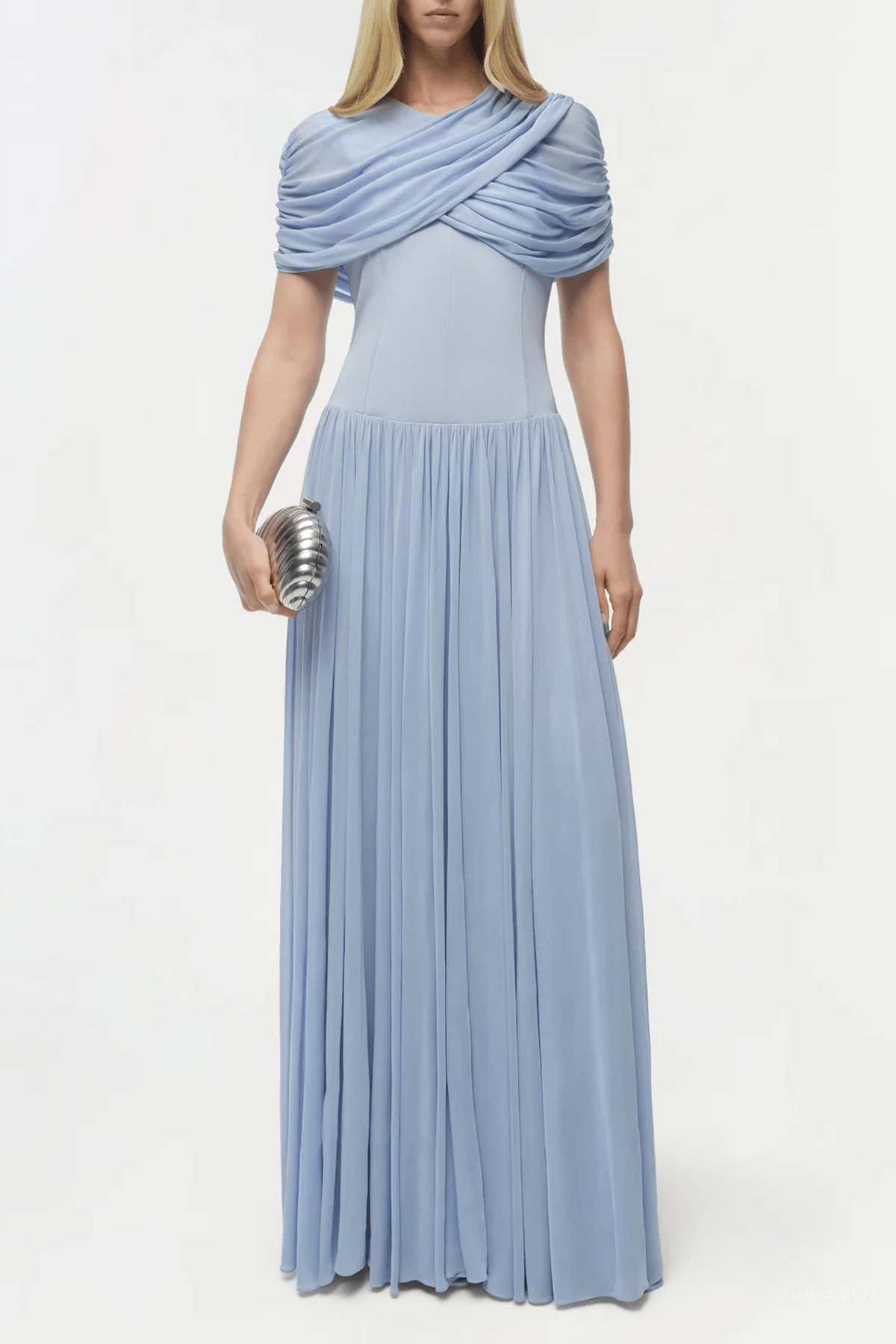 Nancie Cape Maxi Dress in Tidepool - shop - olivia.com
