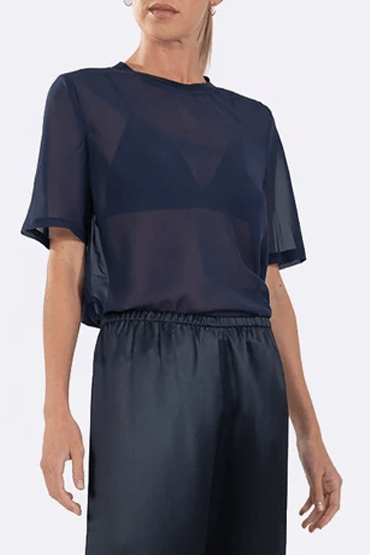 Naomi Tee in Navy - shop-olivia.com