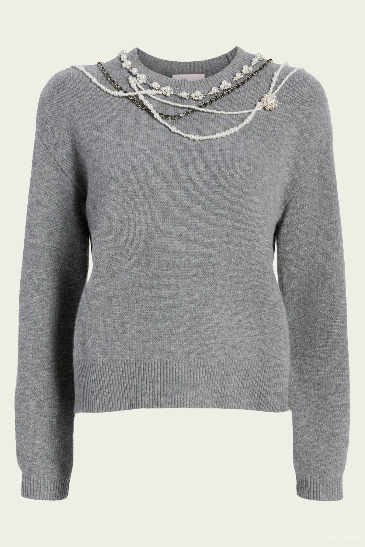 Necklace Lilliana Pullover in Light Heather Grey - shop - olivia.com