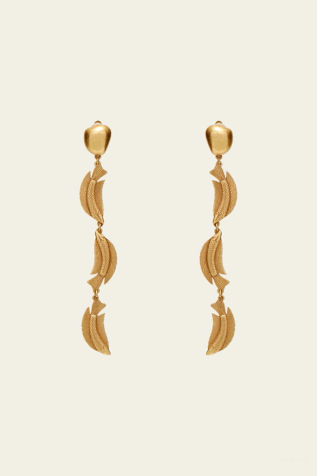 Neemo Trio Earrings in Antique Brass - shop-olivia.com