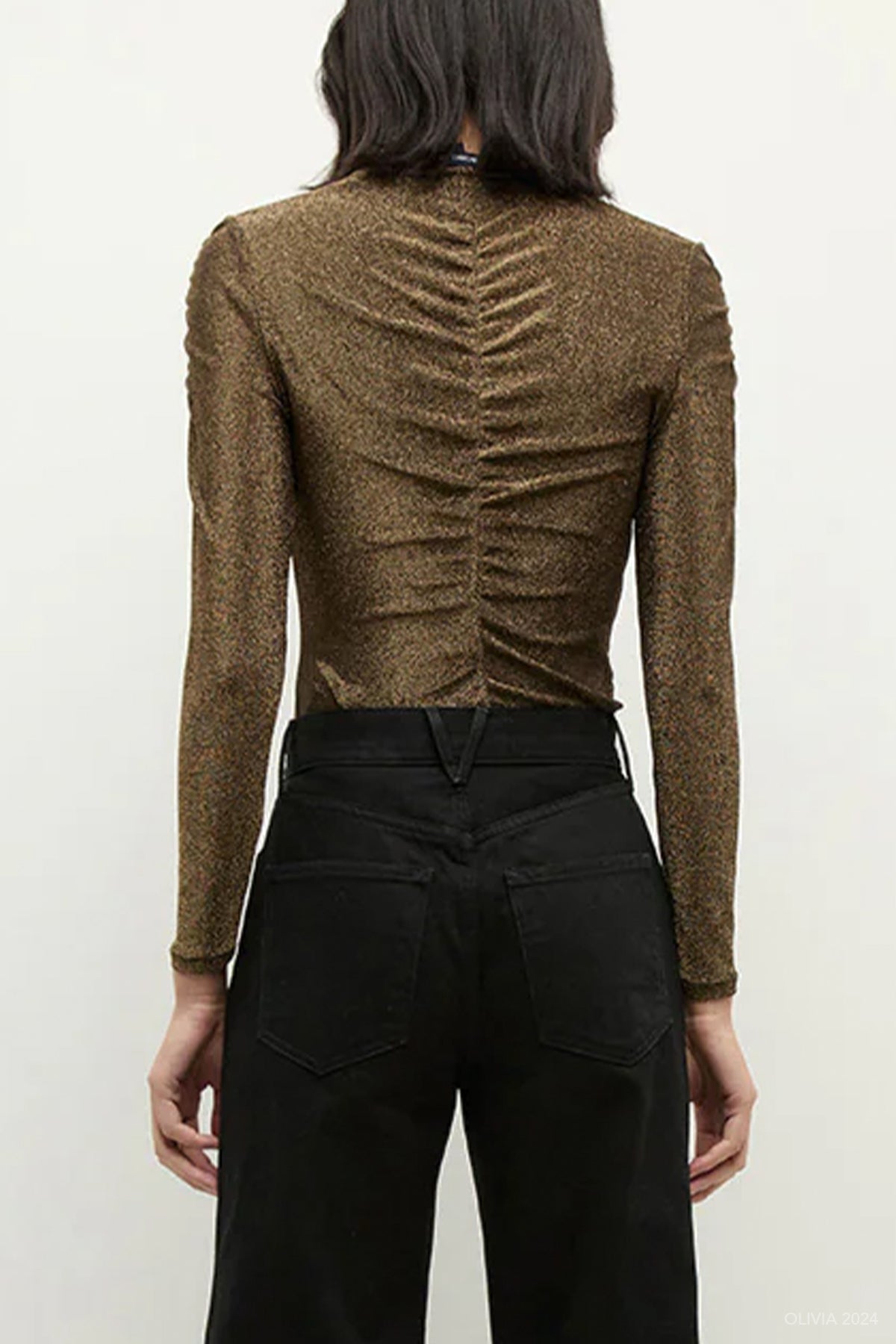 Neeta Top in Antique Gold Lurex - shop - olivia.com