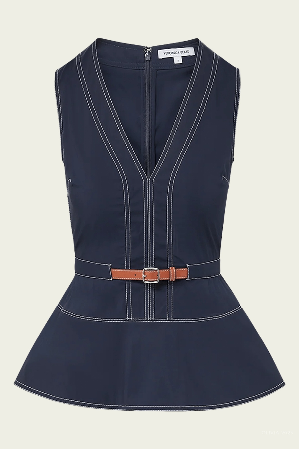 Nickleby Belted Top in Navy - shop - olivia.com