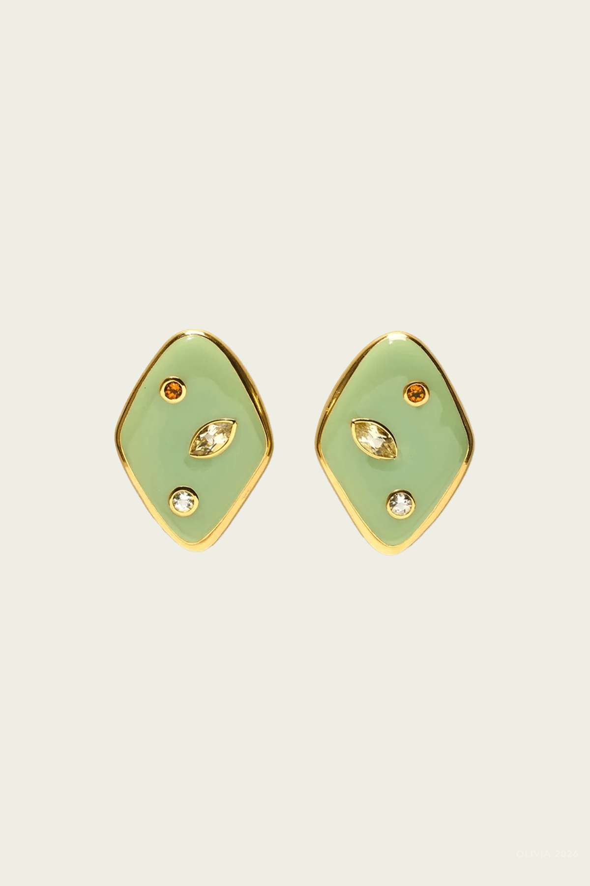 Nico Dot Earrings in Pistachio - shop-olivia.com