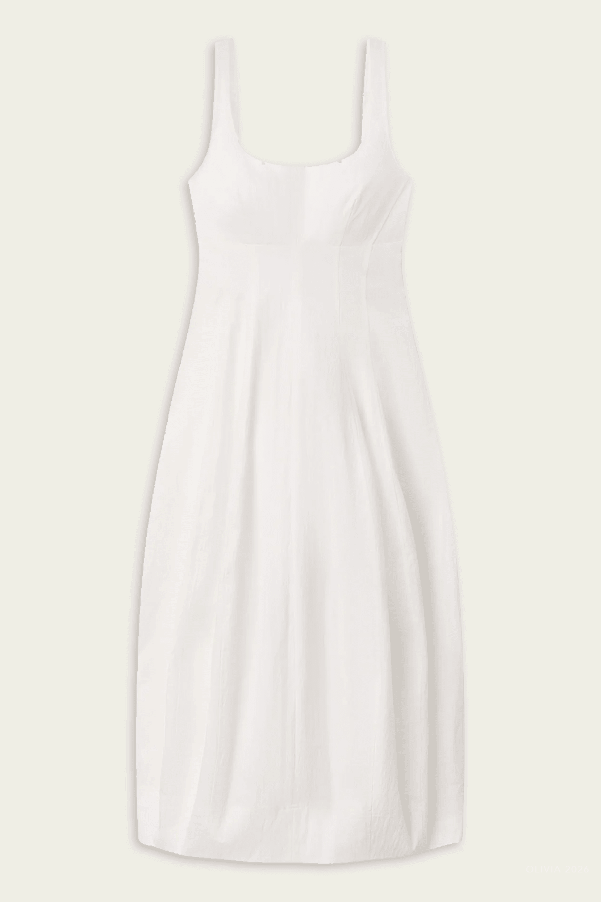 Nina Cotton Nylon Midi Dress in Bone China - shop - olivia.com