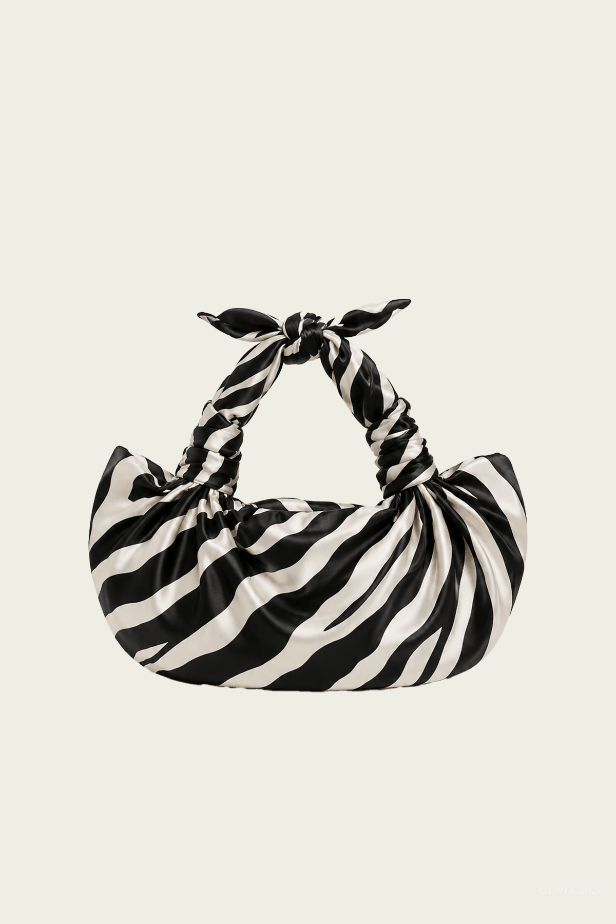NLA Silk Knot Bag in Zebra Print - shop-olivia.com