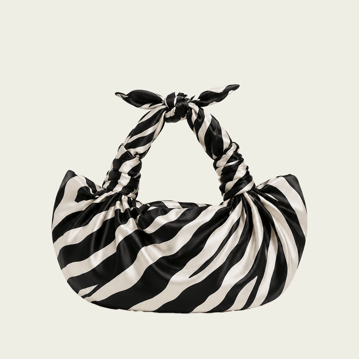 NLA Silk Knot Bag in Zebra Print