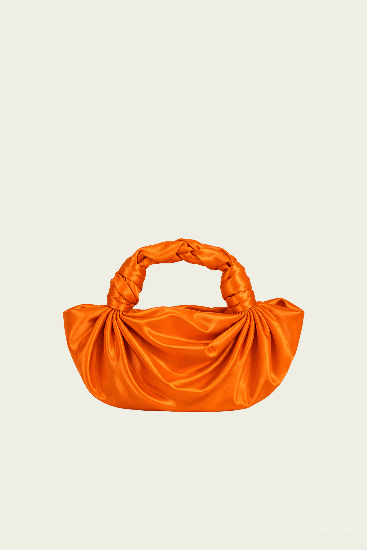 NLA Silk Knot Bag in Burnt Orange