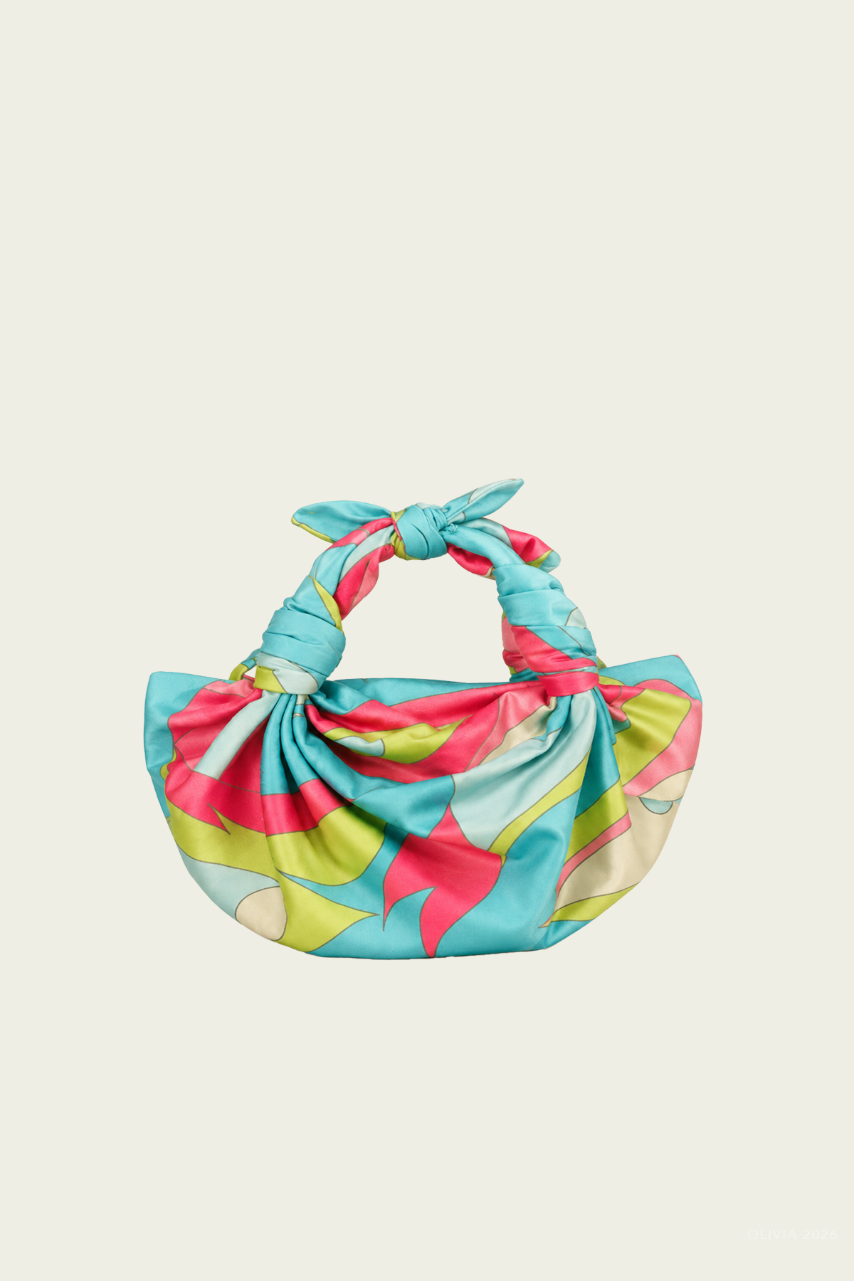 NLA Silk Knot Bag in Blue Swirl