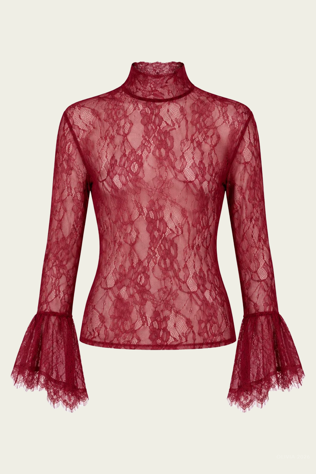 Letty Lace Top in Ruby