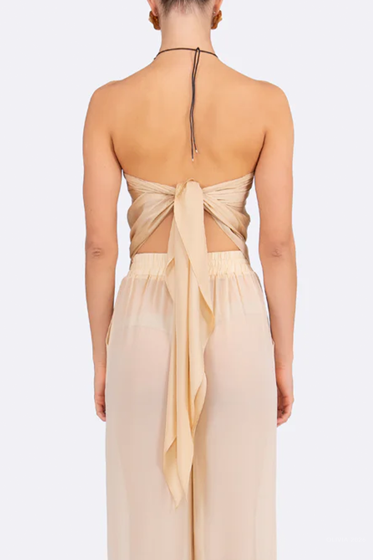 Amelia Silk Scarf in Wheat