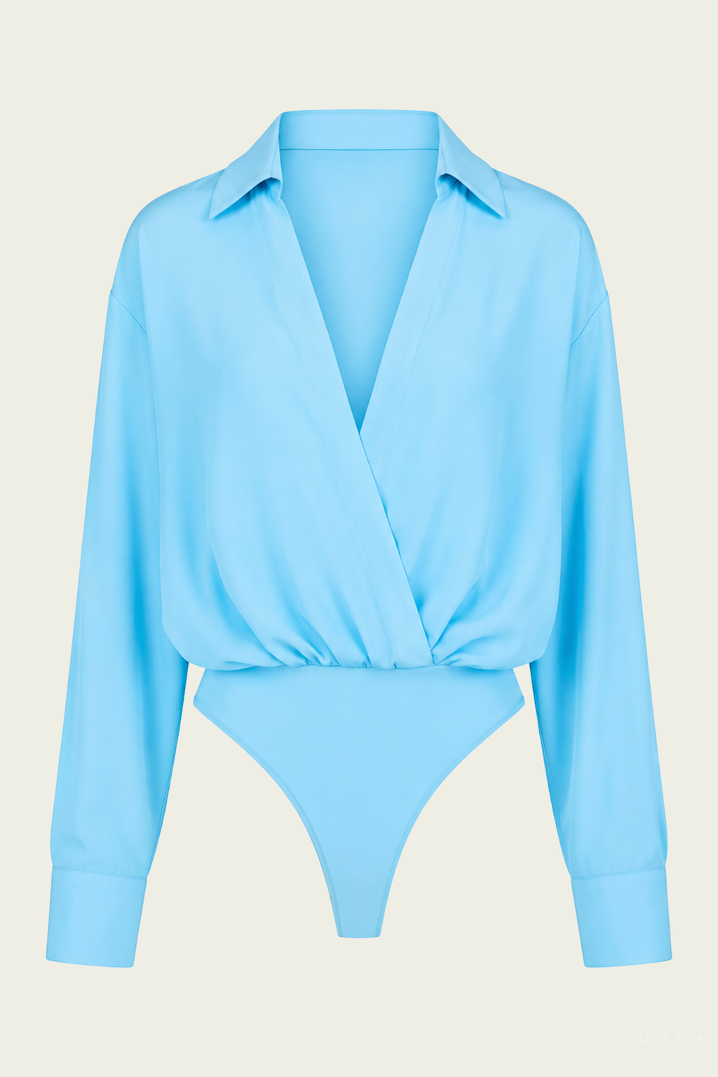 Valen Silk Bodysuit Aqua