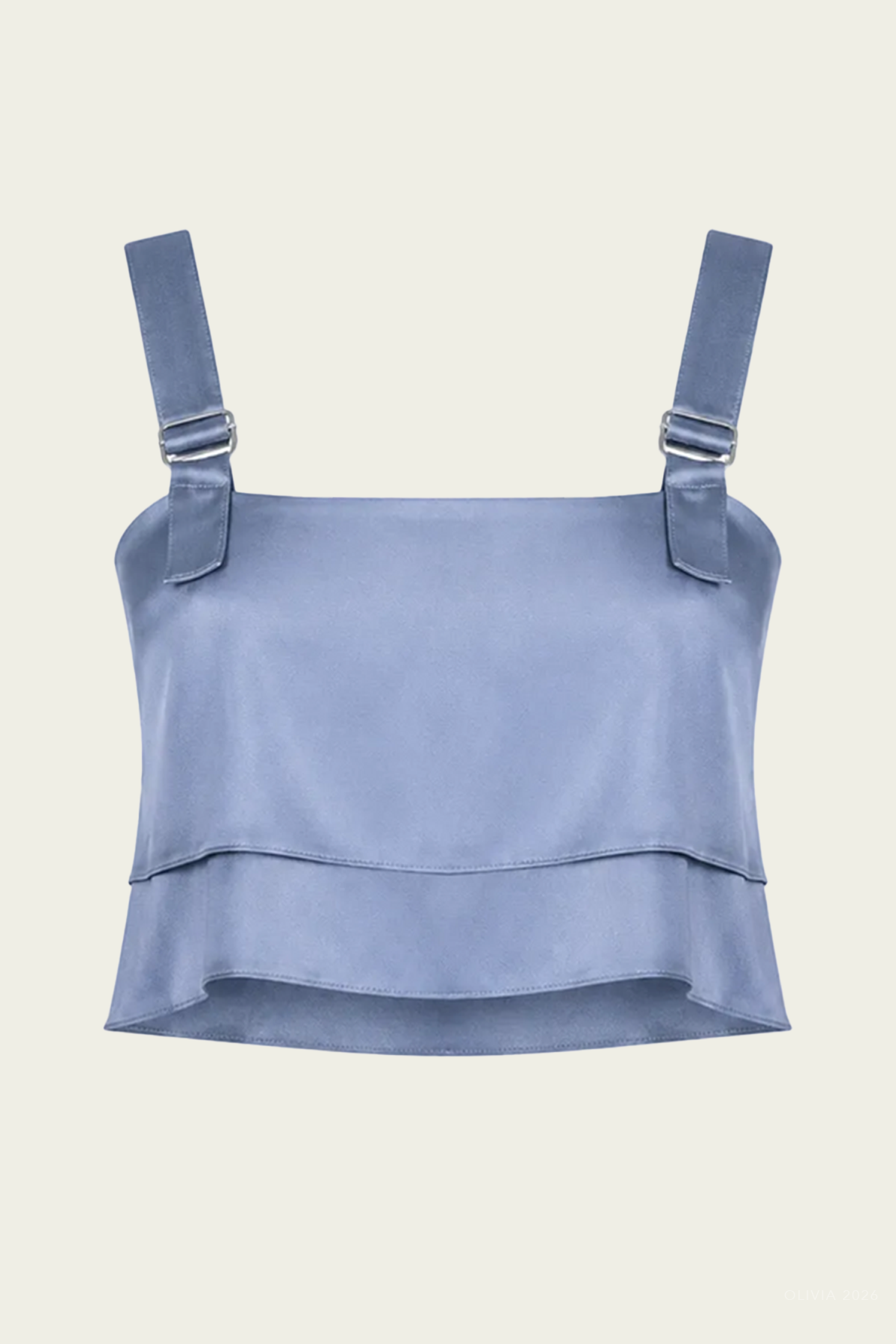 Astrid Crop Top in Steel Blue
