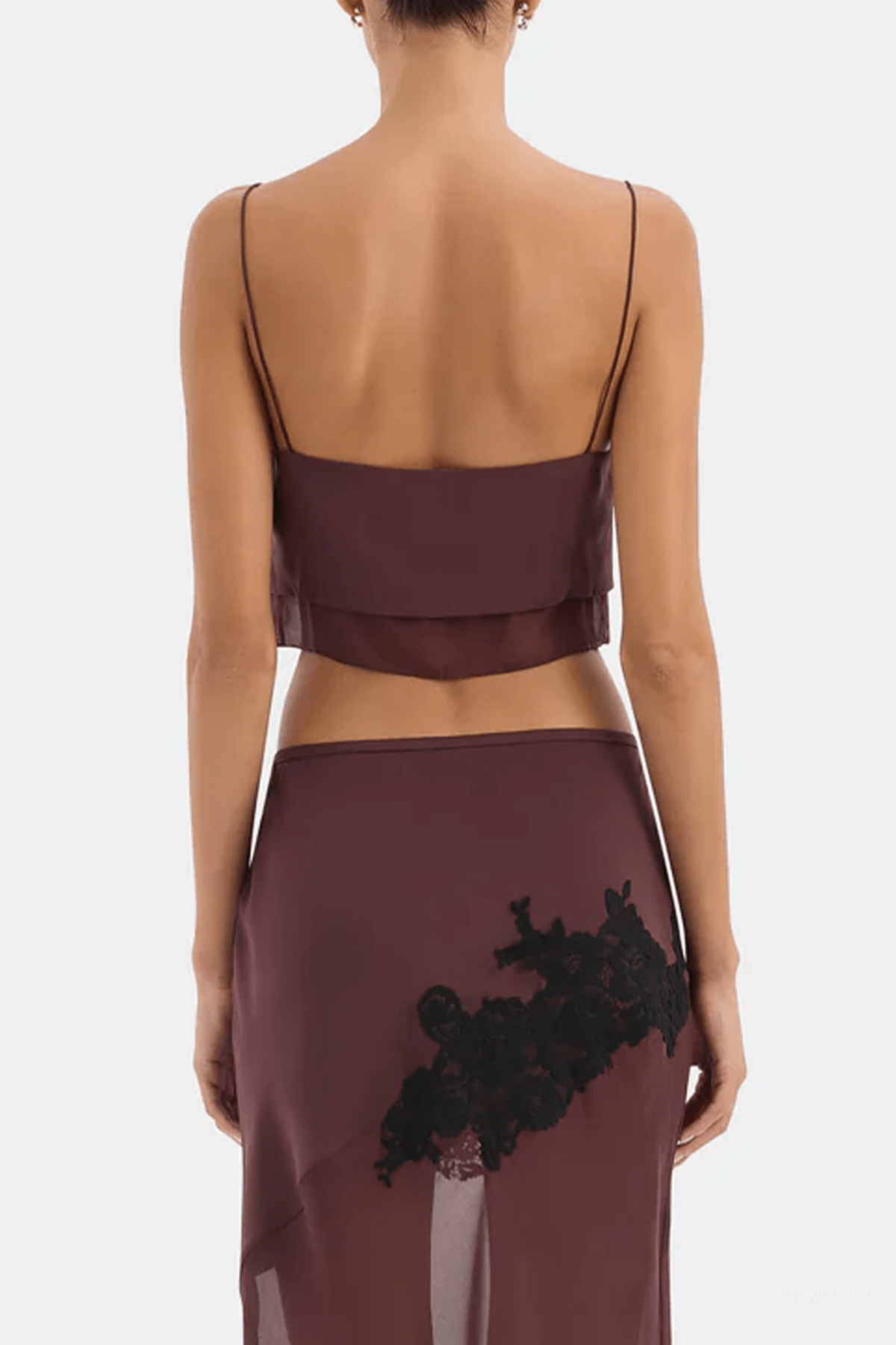 Noria Cropped Cami in Dark Plum - shop-olivia.com