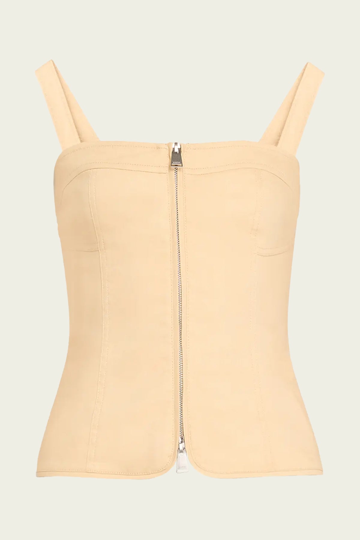 Nour Sleeveless Bustier Top in Natural - shop-olivia.com