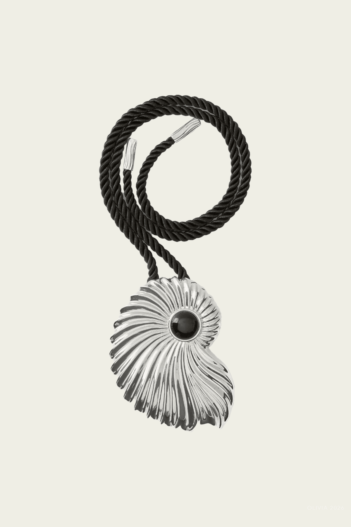 Nova Necklace in Black Silver - shop-olivia.com