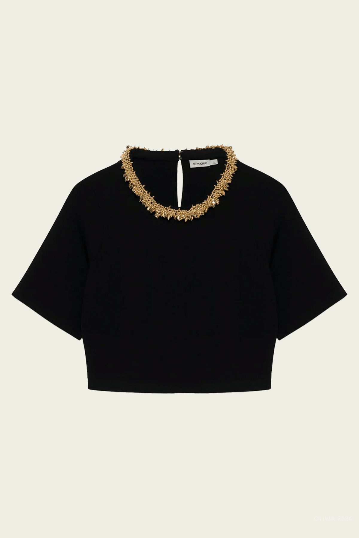 Nuria Compact Knit Top in Black Gold - shop-olivia.com