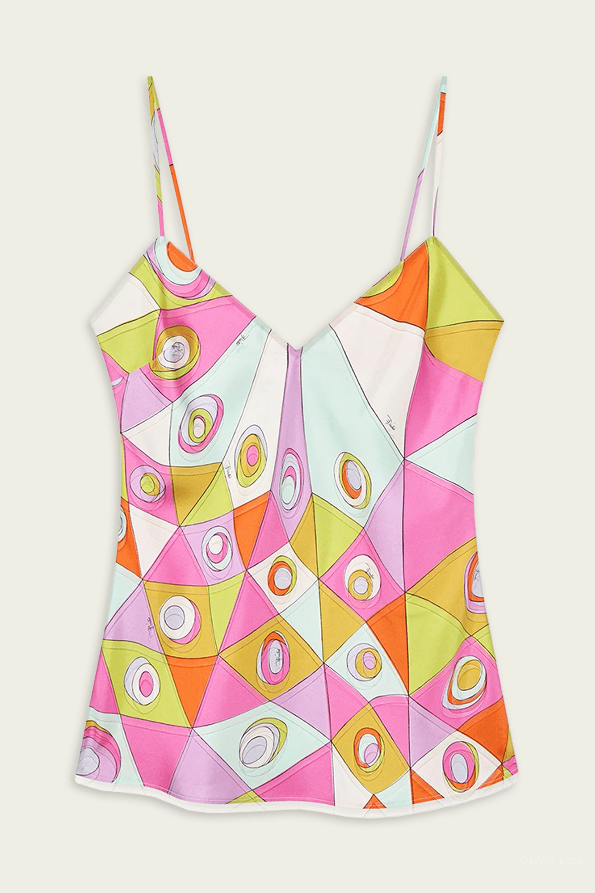 Occhi-Print Sleeveless Silk Top in Multicolor - shop-olivia.com