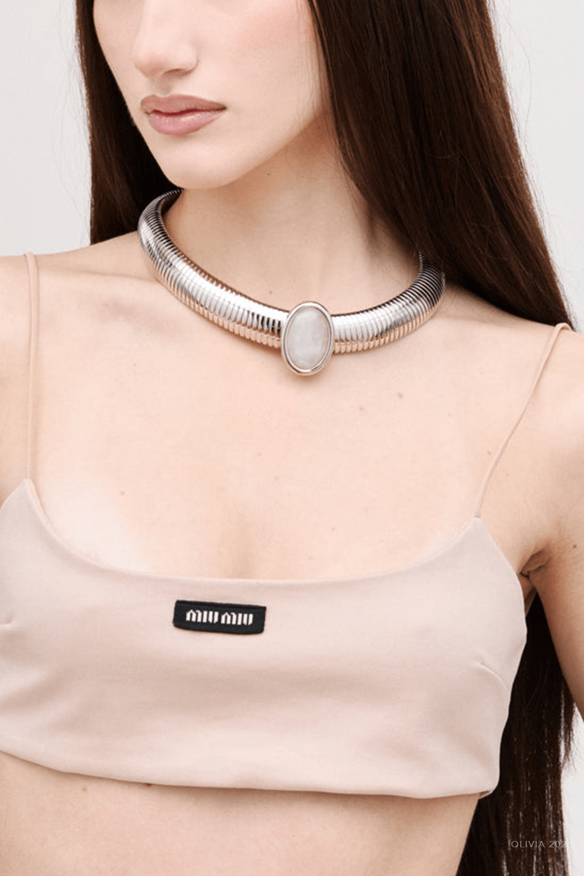 Opyum Necklace in Silver White - shop-olivia.com