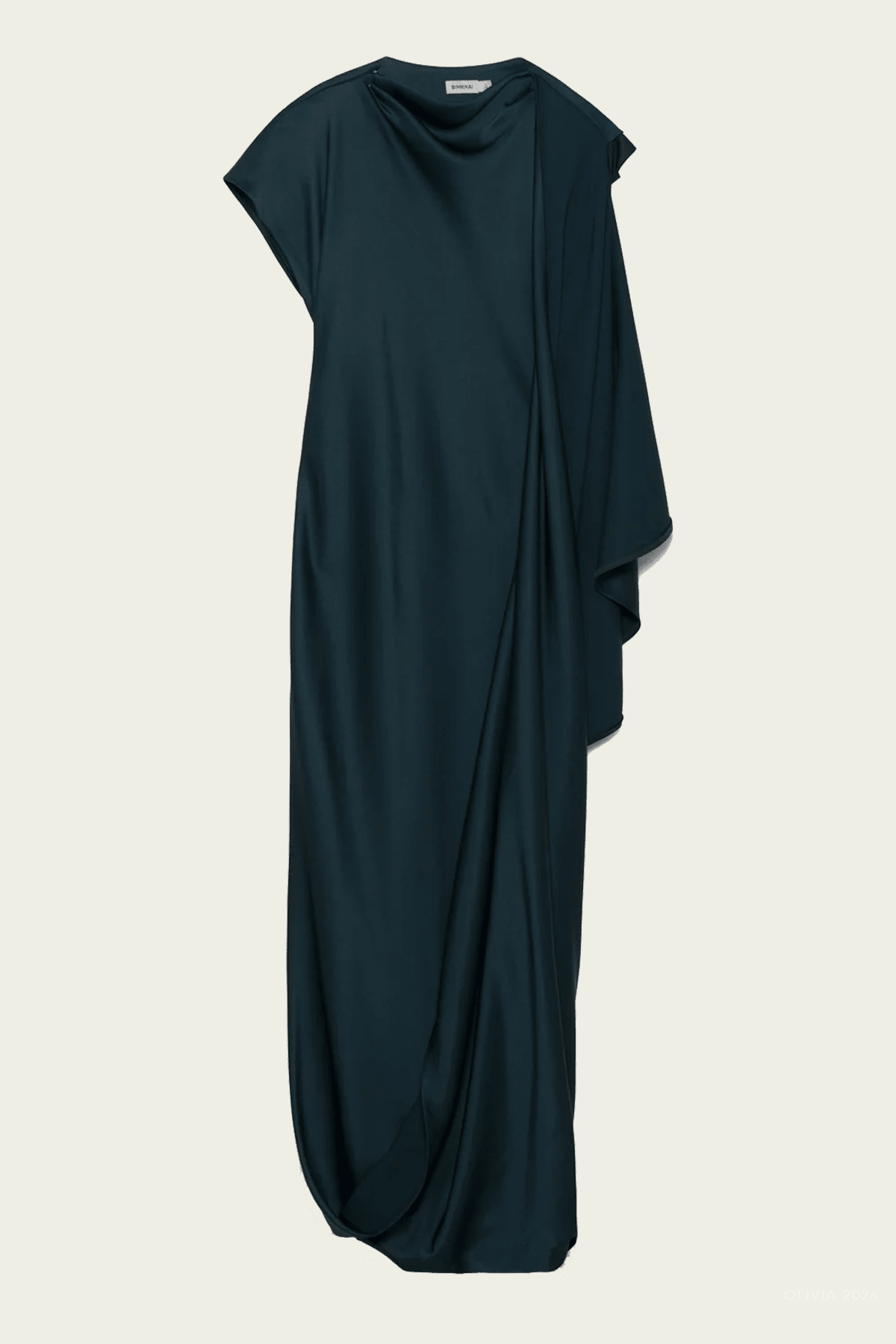 Ora Satin Gown in Dark Spruce - shop-olivia.com
