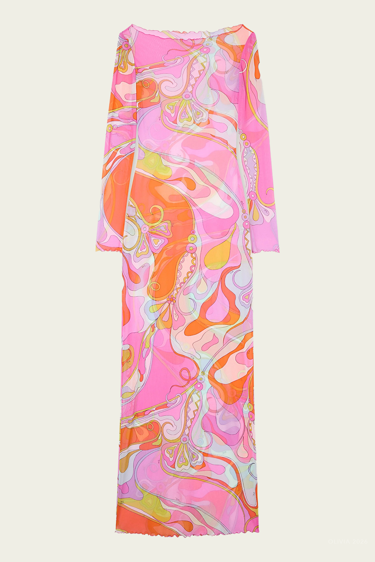 Orchidee-Print Tulle Dress in Multicolor - shop-olivia.com