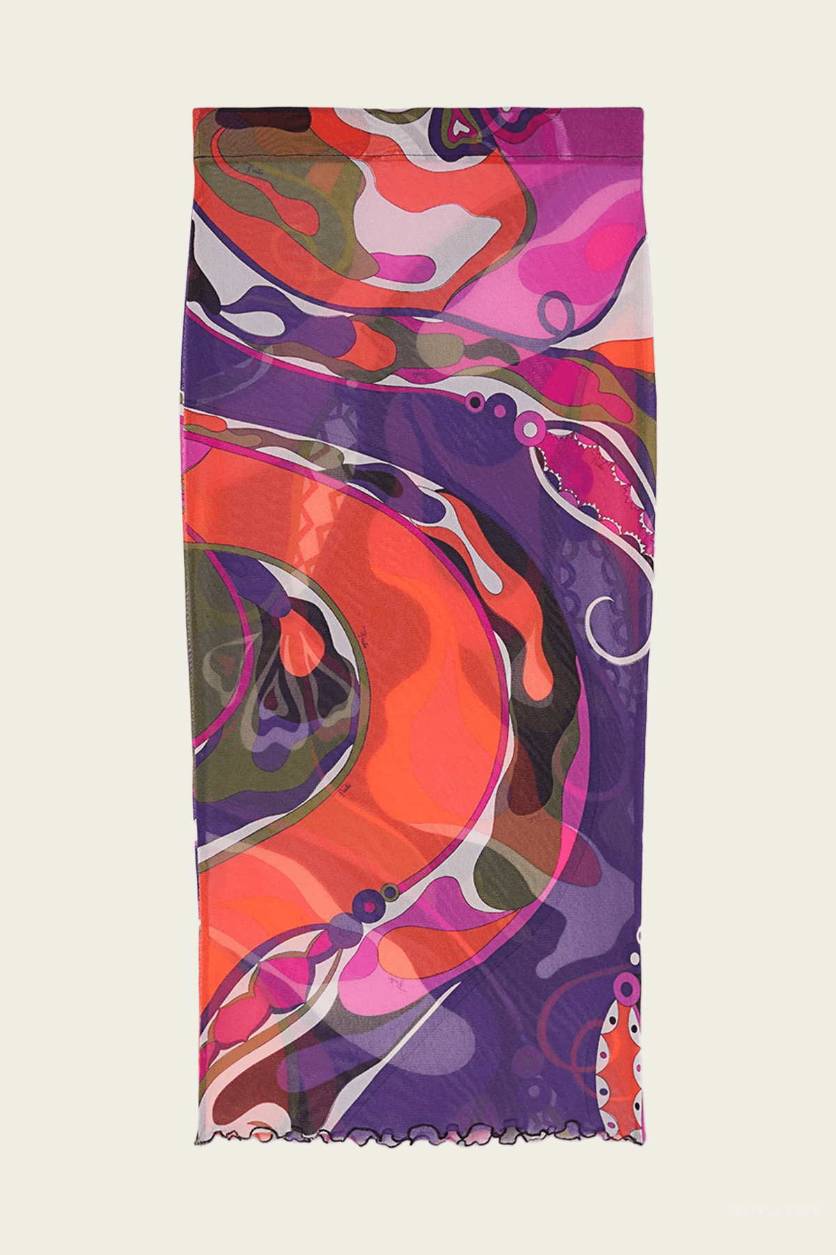 Orchidee - Print Tulle Midi Skirt in Multicolor - shop - olivia.com