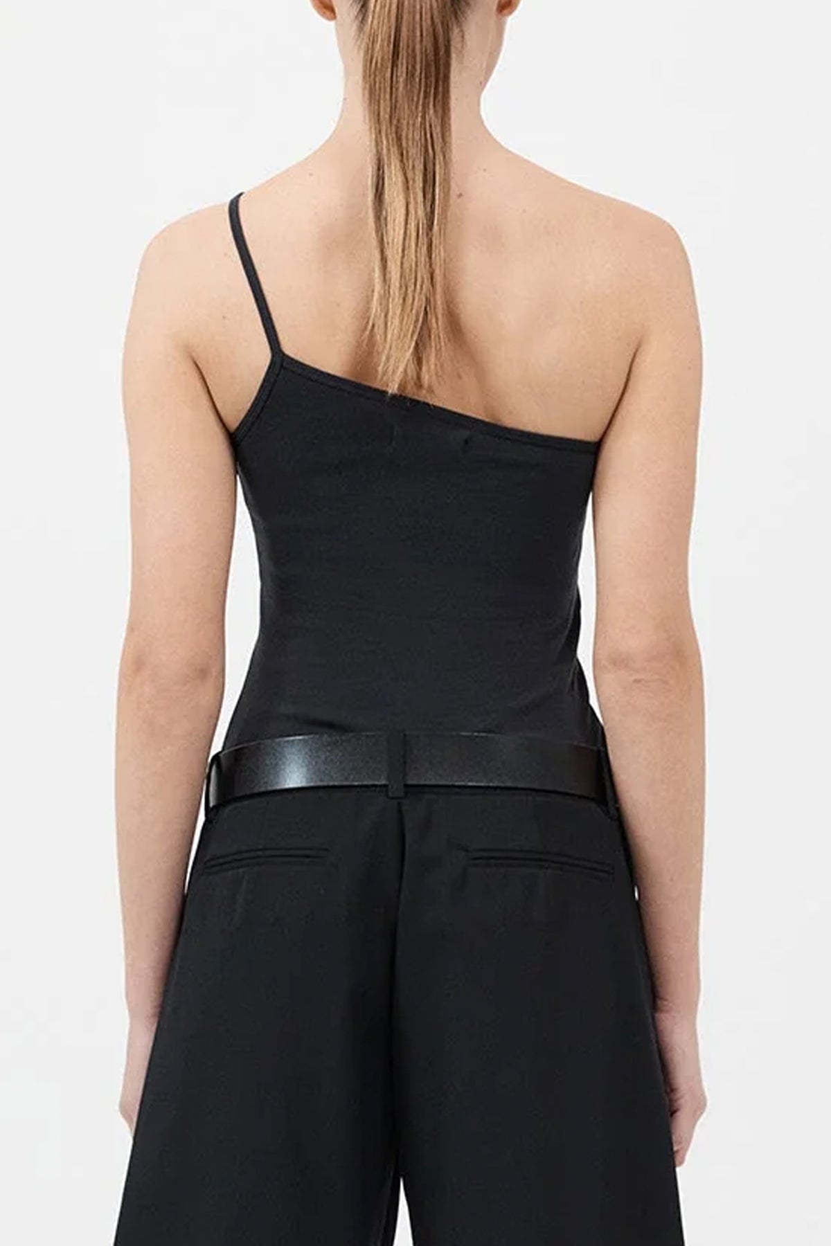 Organic Cotton One Shoulder Tank in Black - shop - olivia.com