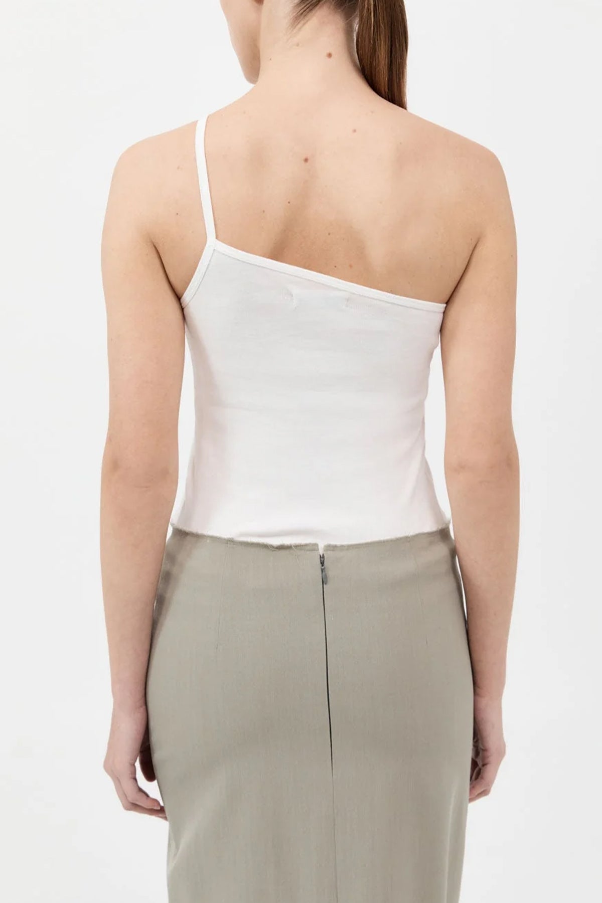 Organic Cotton One Shoulder Tank in White - shop - olivia.com