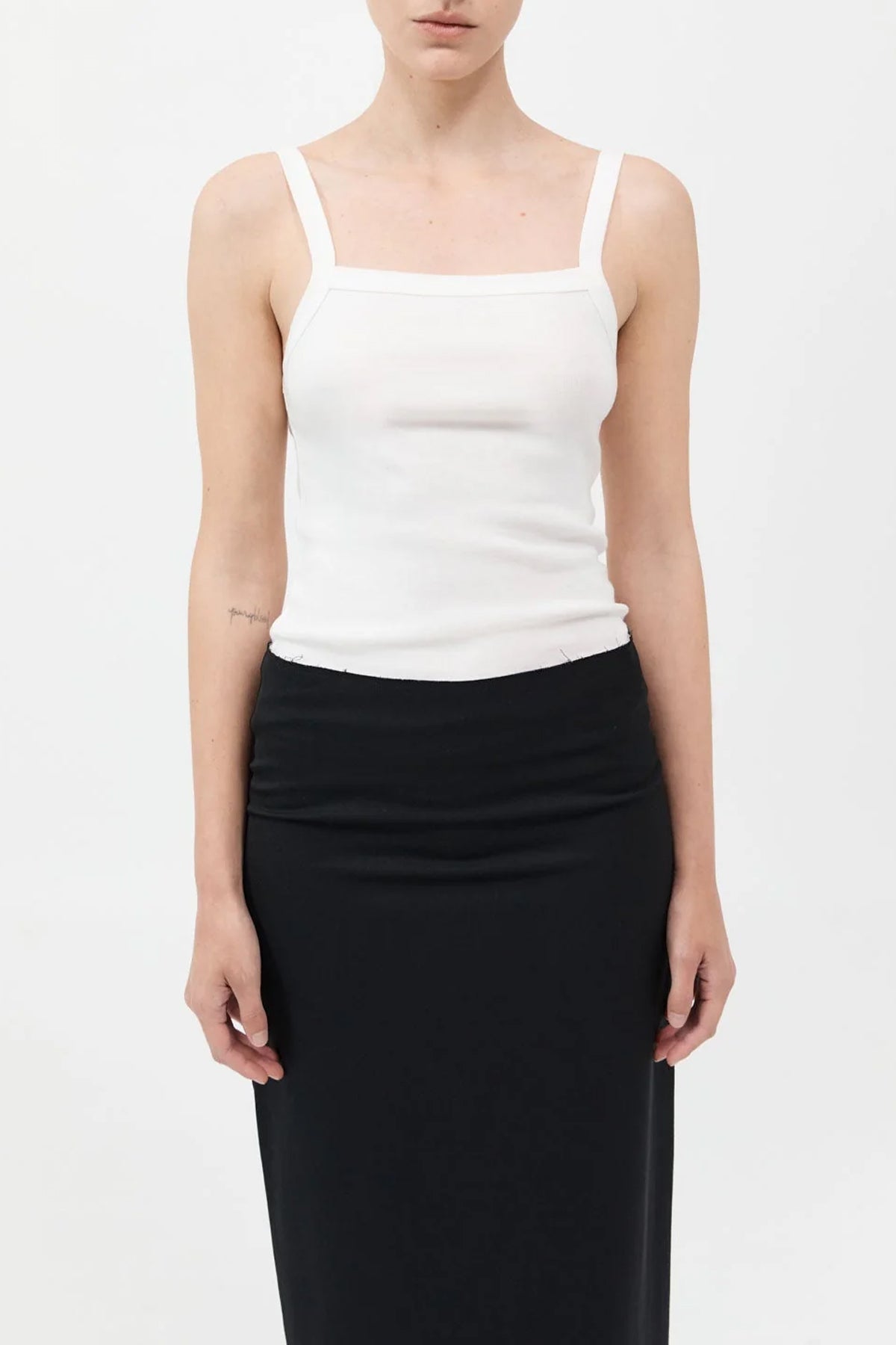 Organic Cotton Square Neck Tank in White - shop - olivia.com