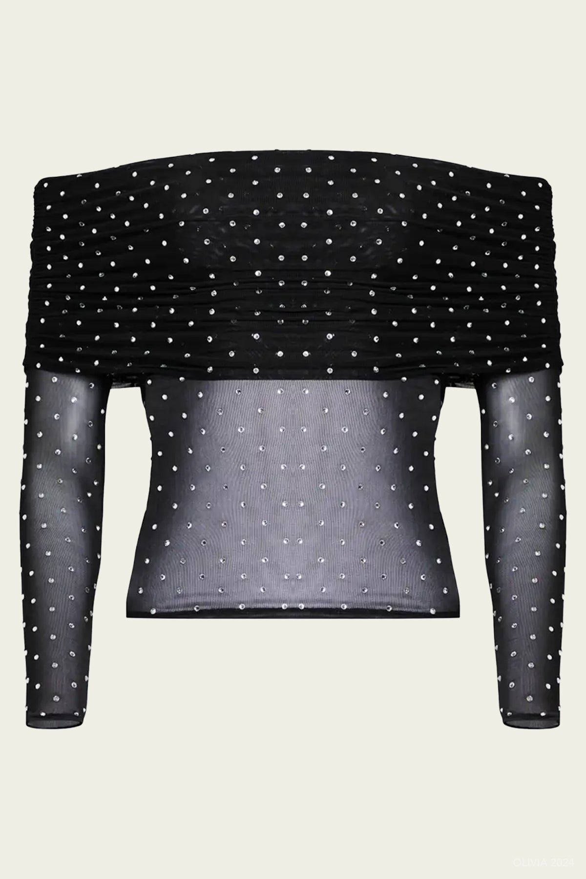 Oriana Mesh Top in Black Silver - shop - olivia.com