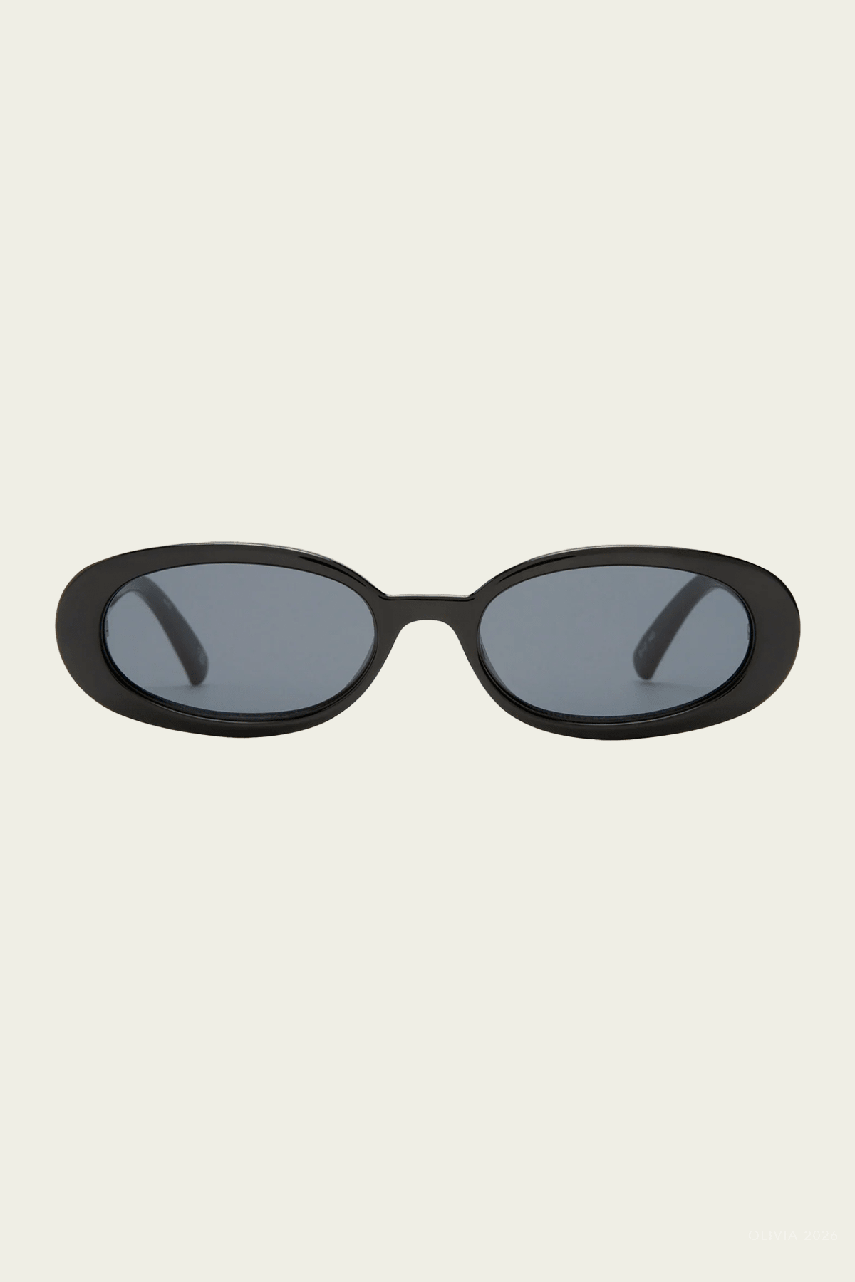 Outta Love Oval Sunglasses in Black - shop-olivia.com