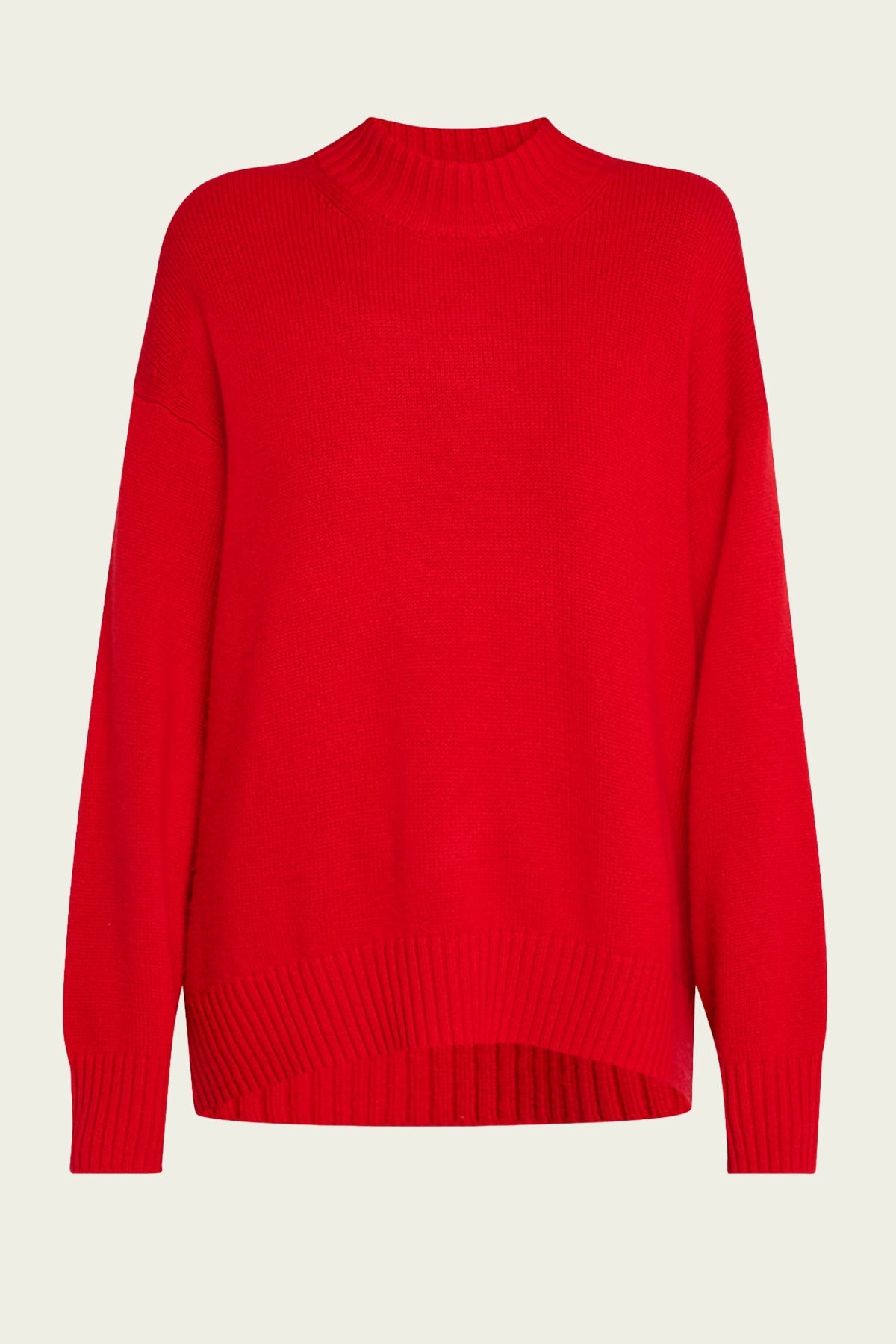 Oversized Cashmere Crew in True Red - shop - olivia.com