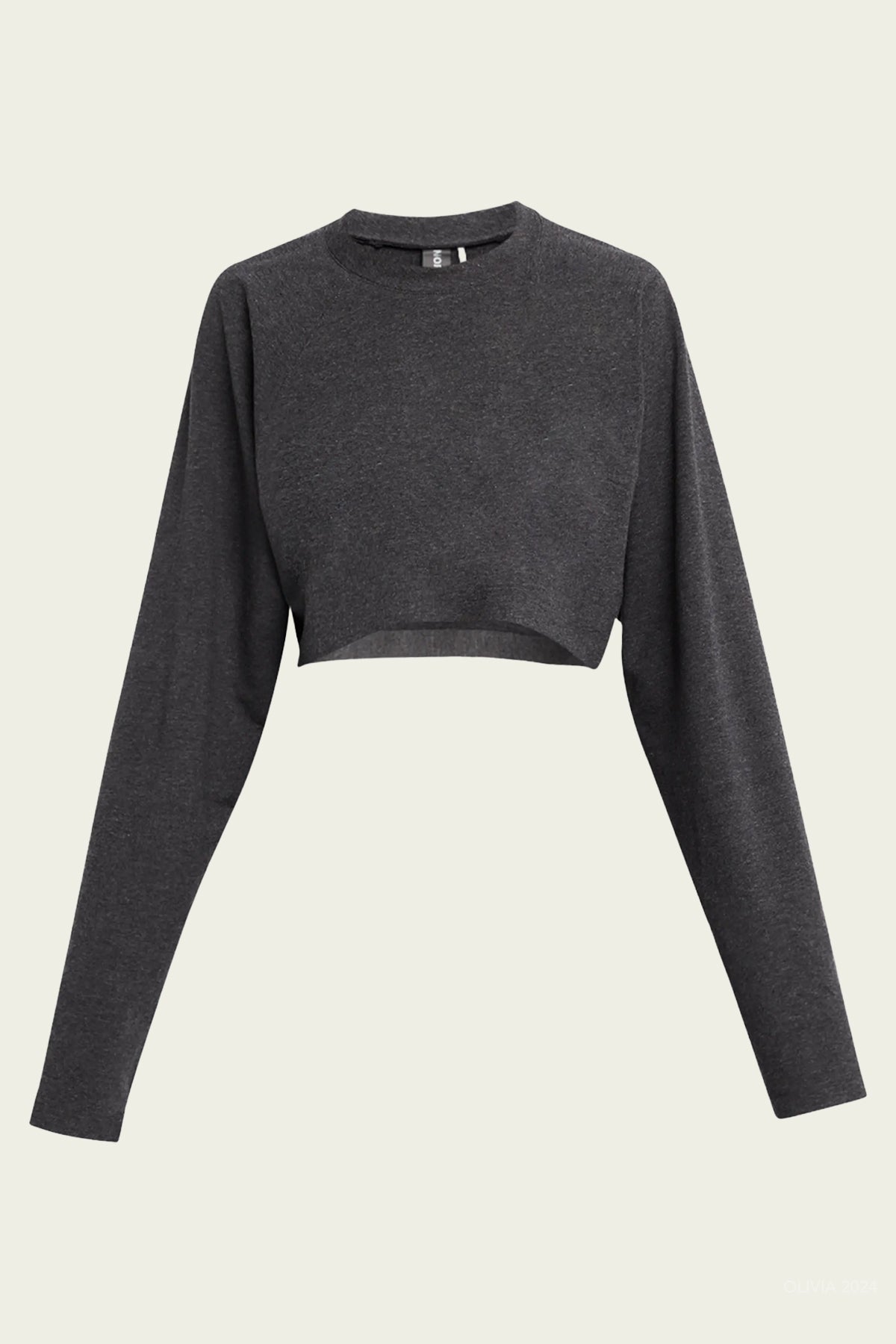 Oversized Raglan Sleeved Cropped Top in Dark Heather Grey - shop - olivia.com