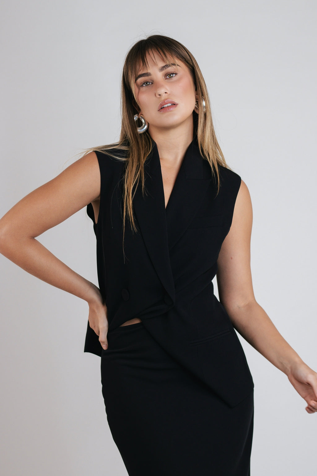 Oversized Vest Crepe