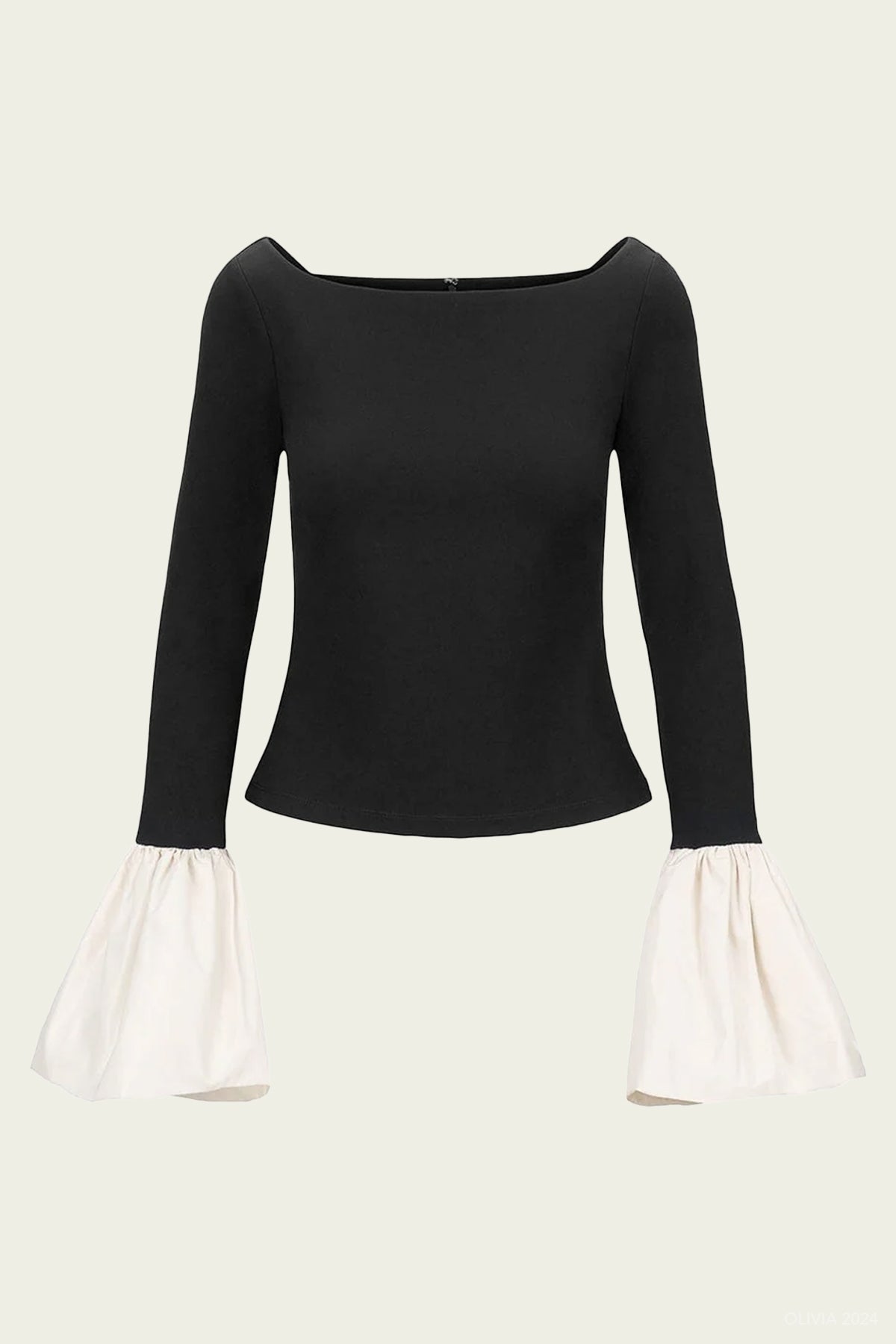 Paige Top in Black Ivory - shop - olivia.com