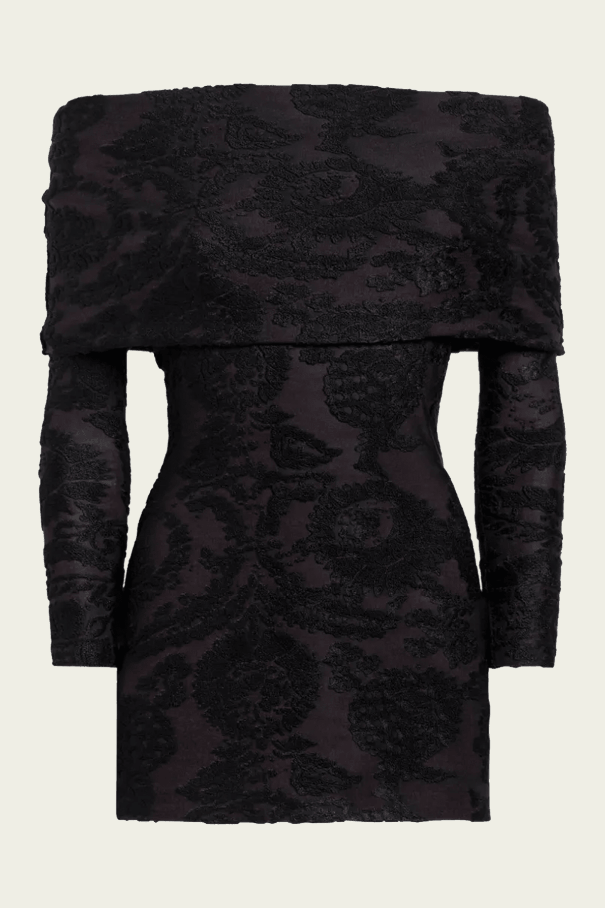 Paisley Foliage Motif Jacquard Top in Black - shop-olivia.com