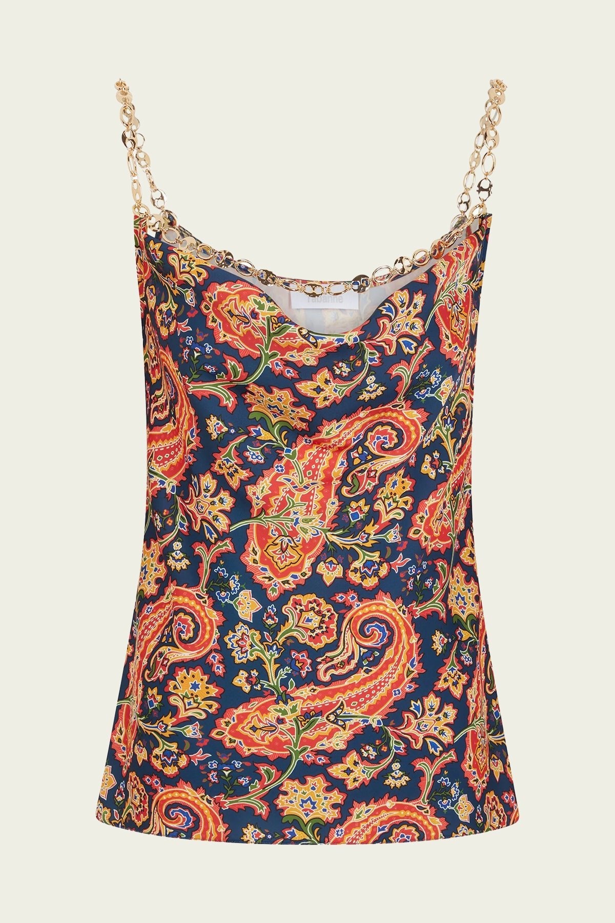 Paisley - Print Chain - Detail Tank Top in Cachemire Navy - shop - olivia.com