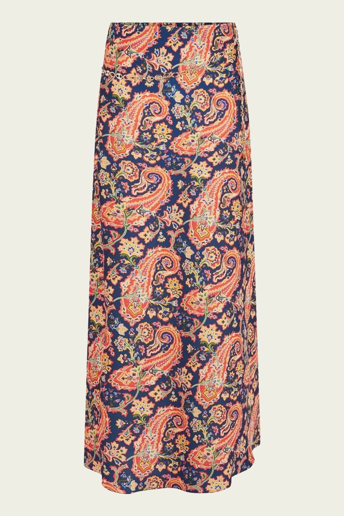 Paisley - Print Maxi Skirt in Cachemire Navy - shop - olivia.com