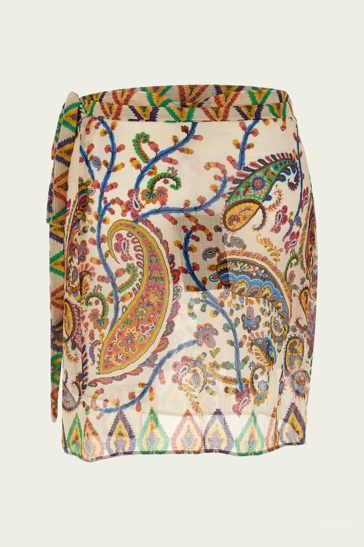Paisley - Print Mini Beach Wrap Skirt in Multicolor - shop - olivia.com